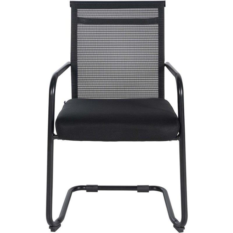 Silla de Confidente ORES, Estructura Metálica Negra, en Malla Transpirable color Negro