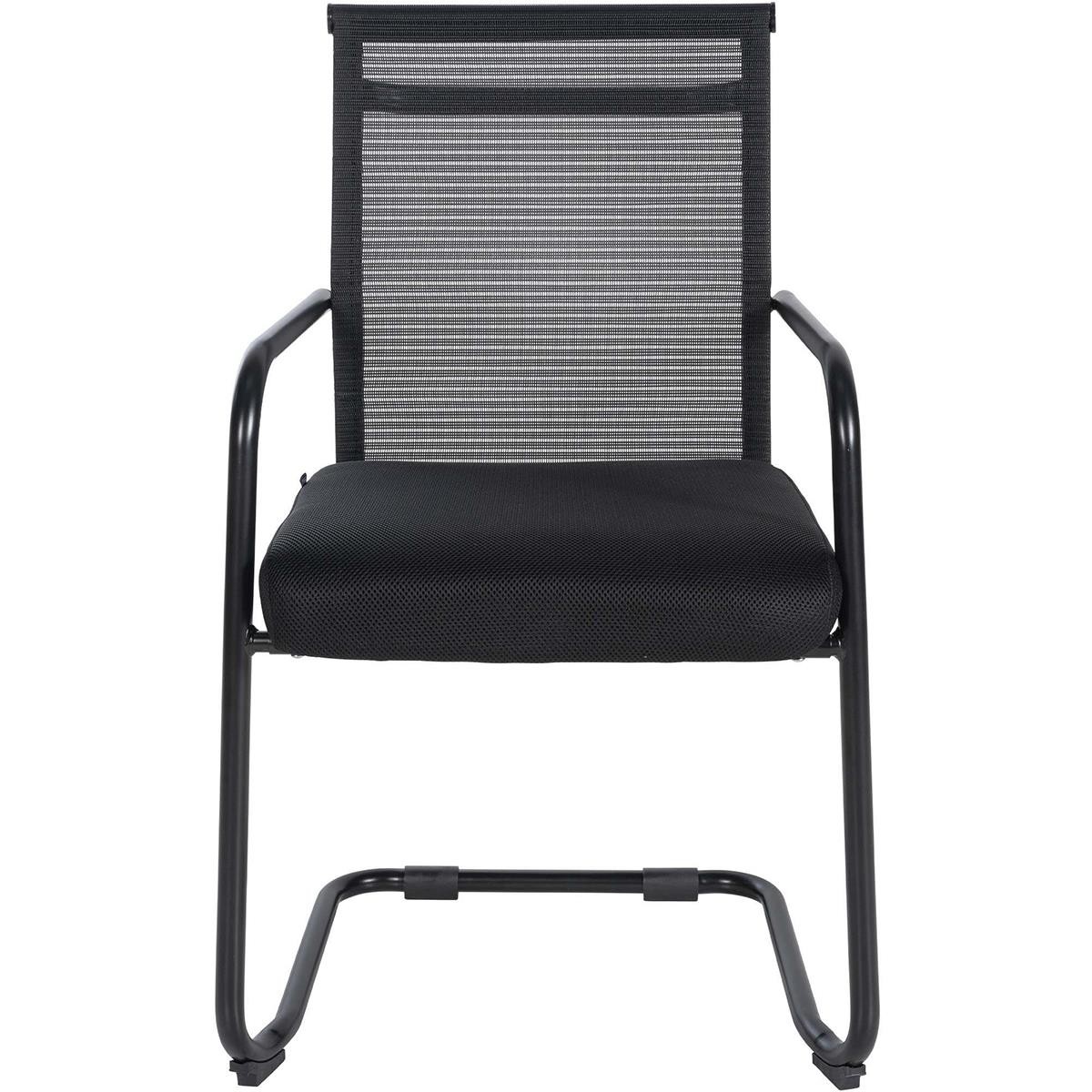Silla de Confidente ORES, Estructura Metálica Negra, en Malla Transpirable color Negro