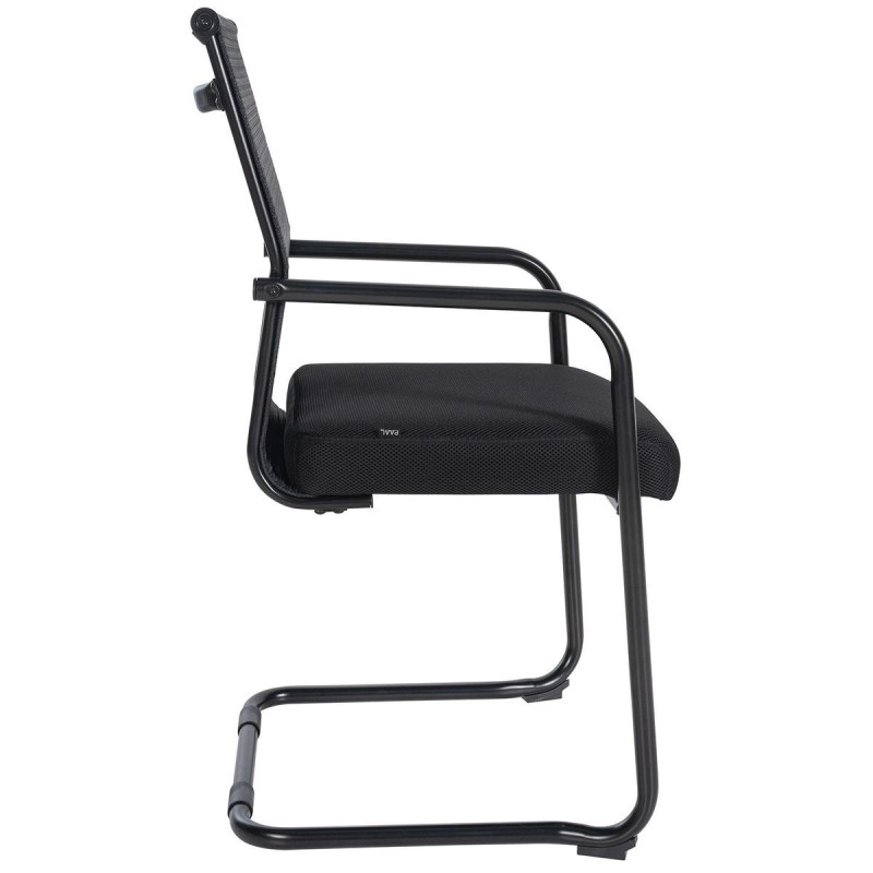 Silla de Confidente ORES, Estructura Metálica Negra, en Malla Transpirable color Negro