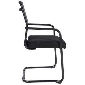 Silla de Confidente ORES, Estructura Metálica Negra, en Malla Transpirable color Negro