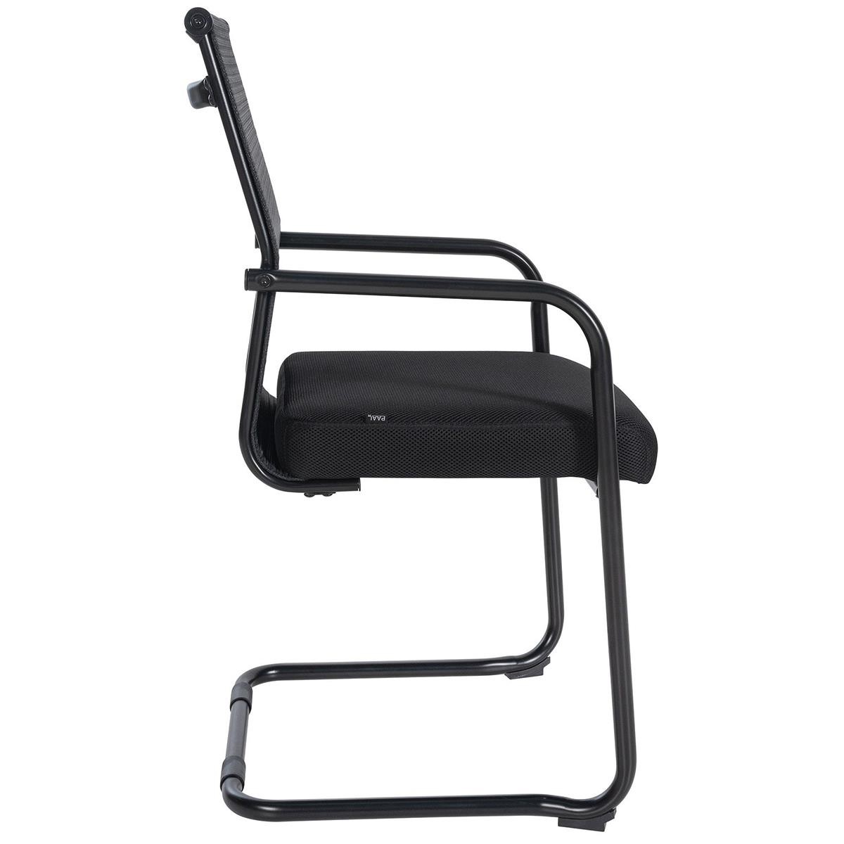 Silla de Confidente ORES, Estructura Metálica Negra, en Malla Transpirable color Negro