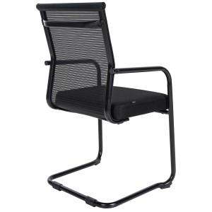 Silla de Confidente ORES, Estructura Metálica Negra, en Malla Transpirable color Negro