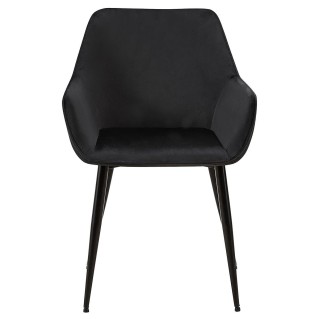 Silla de Confidente MAYA, Patas Negras, en Terciopelo color Negro 2