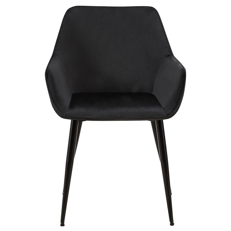 Silla de Confidente MAYA, Patas Negras, en Terciopelo color Negro