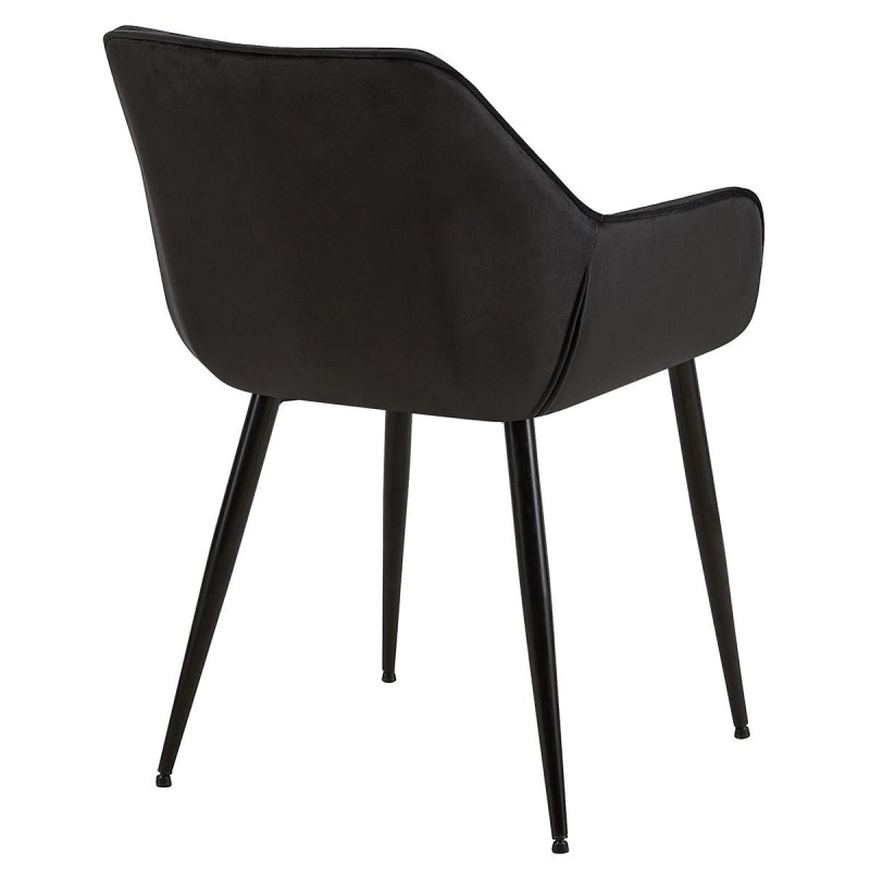 Silla de Confidente MAYA, Patas Negras, en Terciopelo color Negro