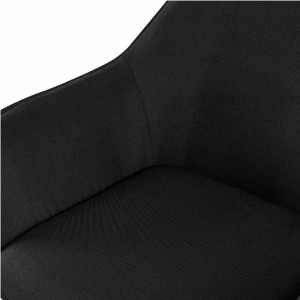 Silla de Confidente MAYA, Patas Negras, en Terciopelo color Negro