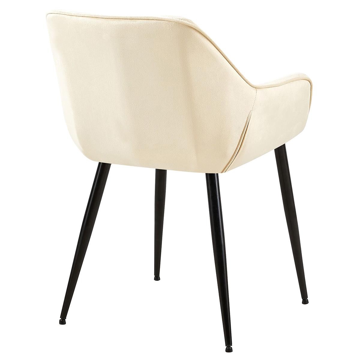 Silla de Confidente MAYA, Tapizado de Terciopelo, Patas Negras, en color Negro