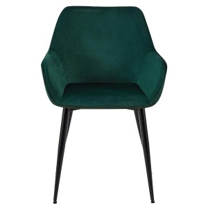 Silla de Confidente MAYA, Patas Negras, en Terciopelo color Negro