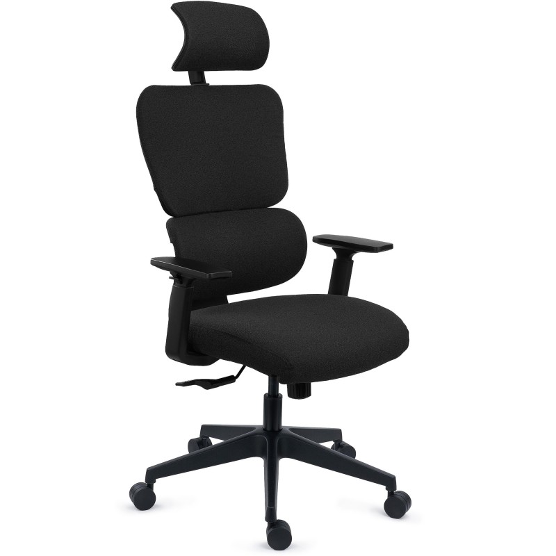 Silla Ergonómica TUDOR, Con Percha, Uso 8H, Malla Acolchada, Negro 