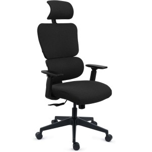Silla Ergonómica TUDOR, Con Percha, Uso 8H, Malla Acolchada, Negro 