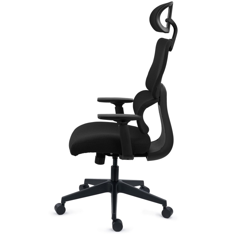 Silla Ergonómica TUDOR, Con Percha, Uso 8H, Malla Acolchada, Negro 