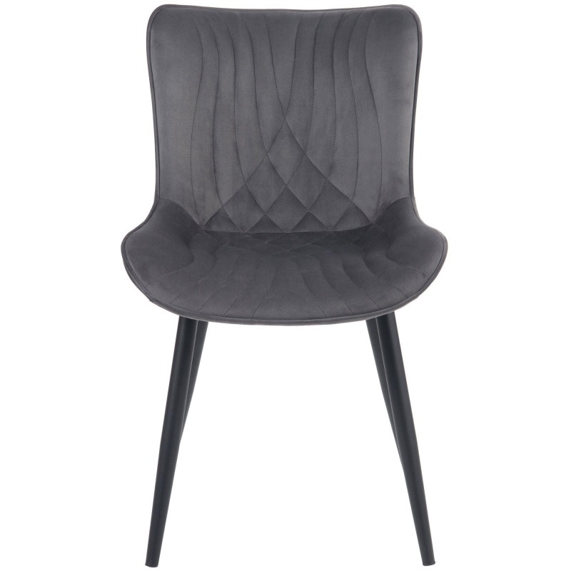 Silla de Confidente KIMET, Patas Metálicas, en Terciopelo color Negro
