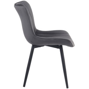 Silla de Confidente KIMET, Patas Metálicas, en Terciopelo color Negro