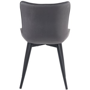 Silla de Confidente KIMET, Patas Metálicas, en Terciopelo color Negro