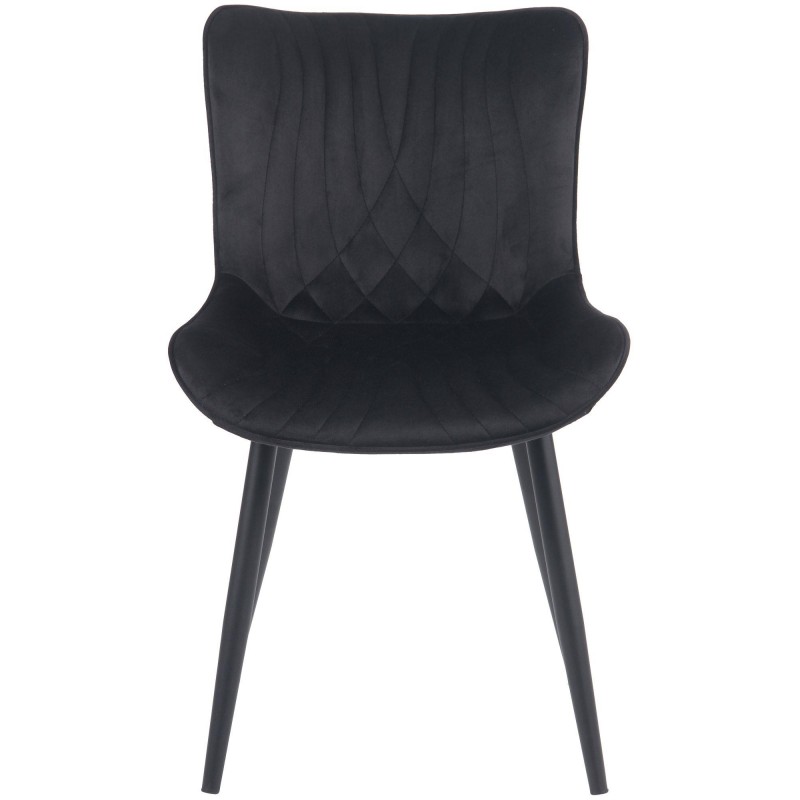 Silla de Confidente KIMET, Patas Metálicas, en Terciopelo color Negro