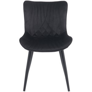 Silla de Confidente KIMET, Patas Metálicas, en Terciopelo color Negro