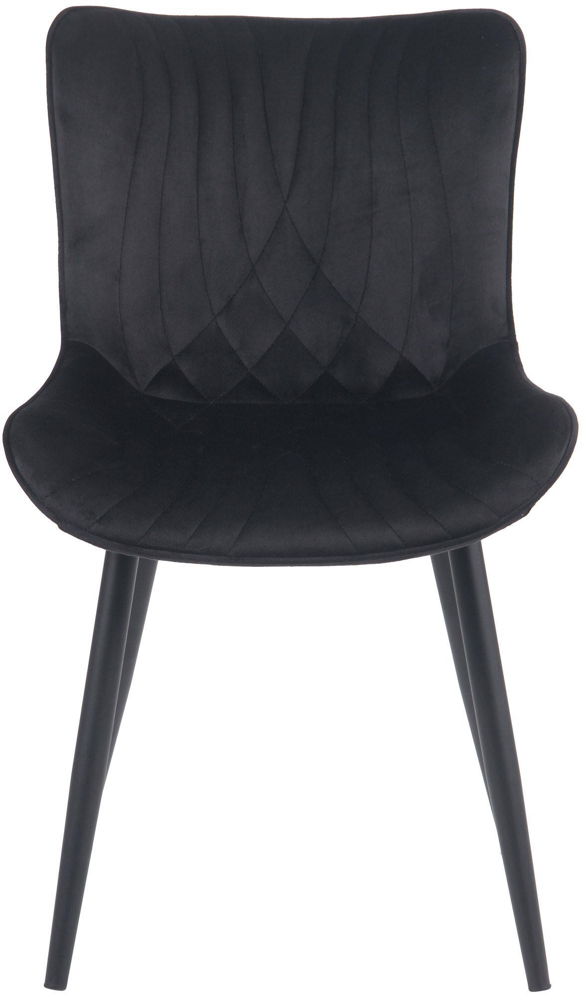 Silla de Confidente KIMET, Grueso Acolchado, Patas Metálicas, en Terciopelo color Negro