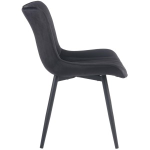 Silla de Confidente KIMET, Patas Metálicas, en Terciopelo color Negro