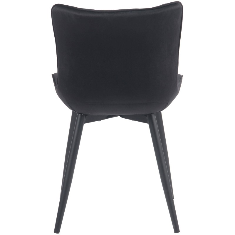Silla de Confidente KIMET, Patas Metálicas, en Terciopelo color Negro