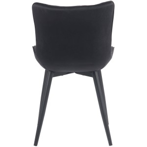 Silla de Confidente KIMET, Patas Metálicas, en Terciopelo color Negro