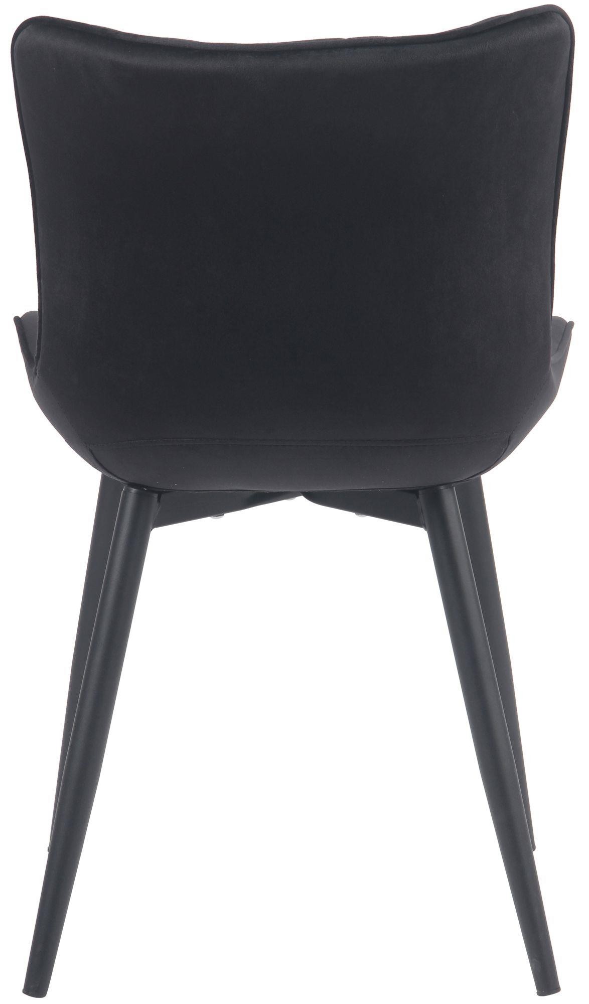 Silla de Confidente KIMET, Grueso Acolchado, Patas Metálicas, en Terciopelo color Negro