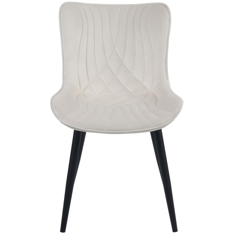 Silla de Confidente KIMET, Patas Metálicas, en Terciopelo color Negro