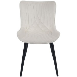 Silla de Confidente KIMET, Patas Metálicas, en Terciopelo color Negro