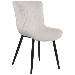 Silla de Confidente KIMET, Patas Metálicas, en Terciopelo color Negro