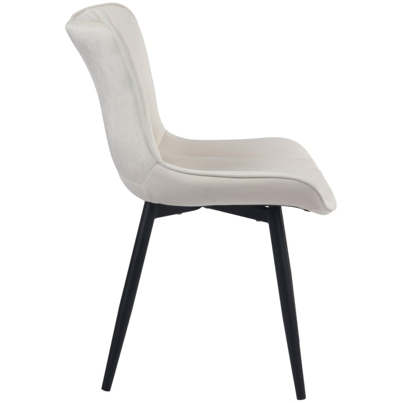 Silla de Confidente KIMET, Patas Metálicas, en Terciopelo color Negro