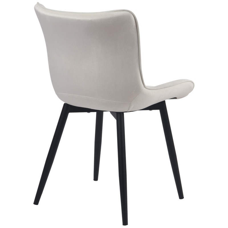 Silla de Confidente KIMET, Patas Metálicas, en Terciopelo color Negro