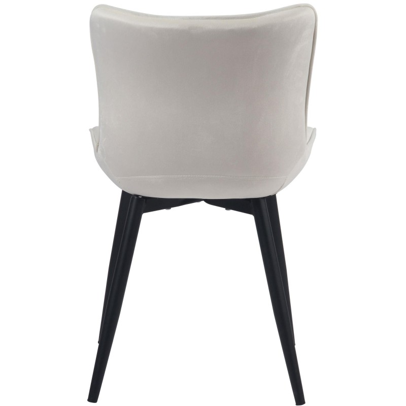 Silla de Confidente KIMET, Patas Metálicas, en Terciopelo color Negro