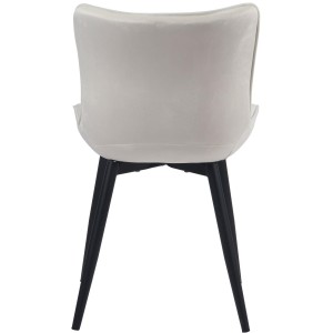 Silla de Confidente KIMET, Patas Metálicas, en Terciopelo color Negro