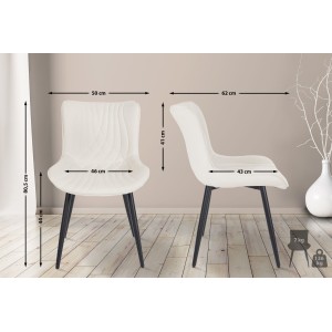Silla de Confidente KIMET, Patas Metálicas, en Terciopelo color Negro