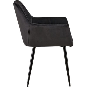 Lote de 2 Sillas de Confidente AMISA en Terciopelo color Negro