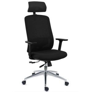 Silla de Oficina Ergonómica ASTRA LUX, Reposacabezas, En Negro
