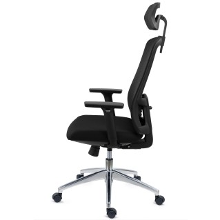 Silla de Oficina Ergonómica ASTRA LUX, Reposacabezas, En Negro 2