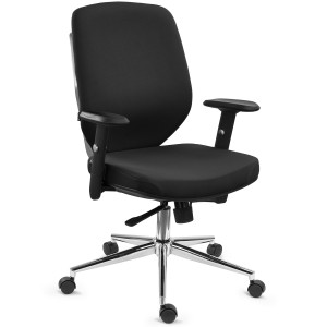 Silla de Oficina Ergonómica TRAFIC, Espuma Inyectada, Tela Negra