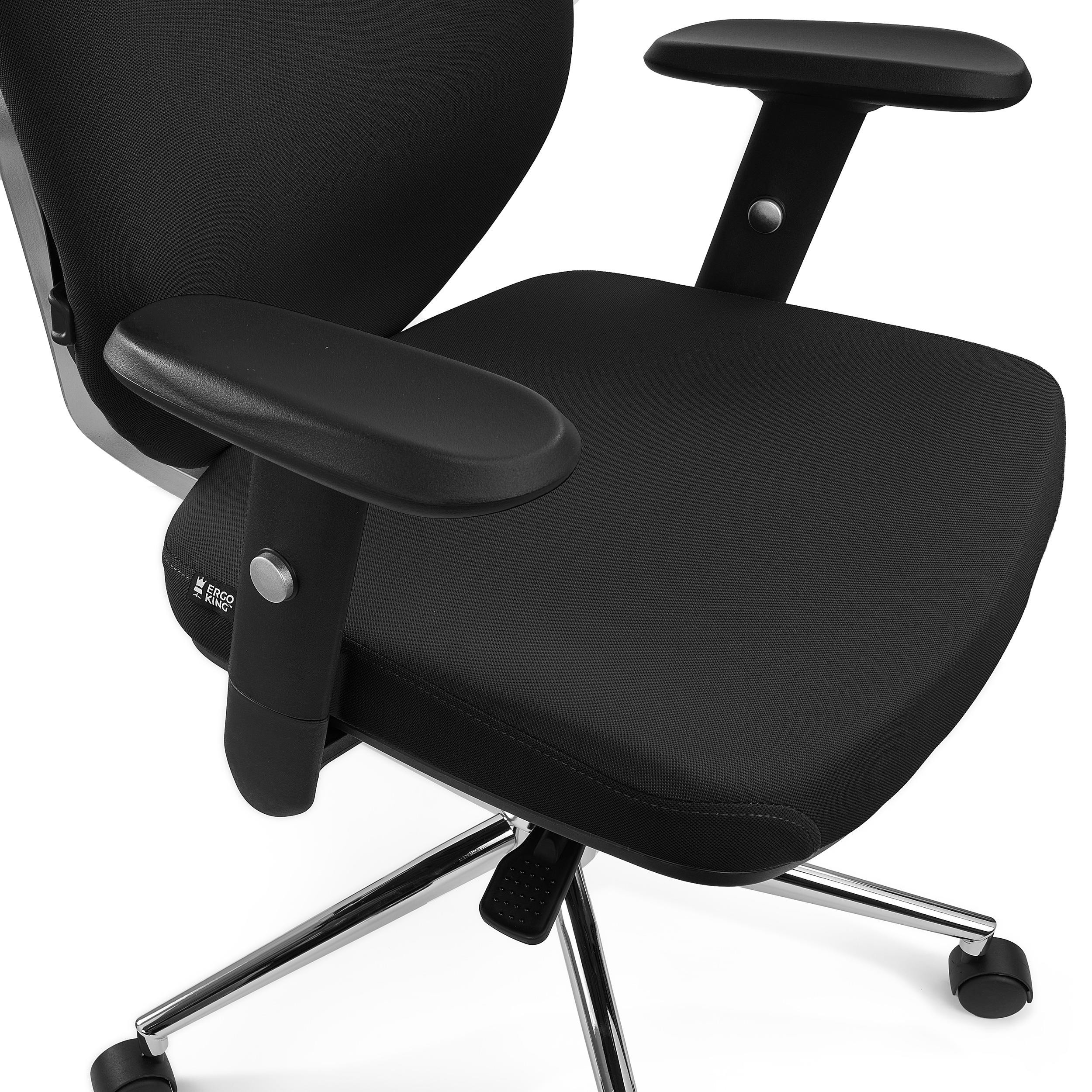 Silla de Oficina TRAFIC, Respaldo con Soporte Lumbar, Gran Acolchado, Robusta, En Tela Negra
