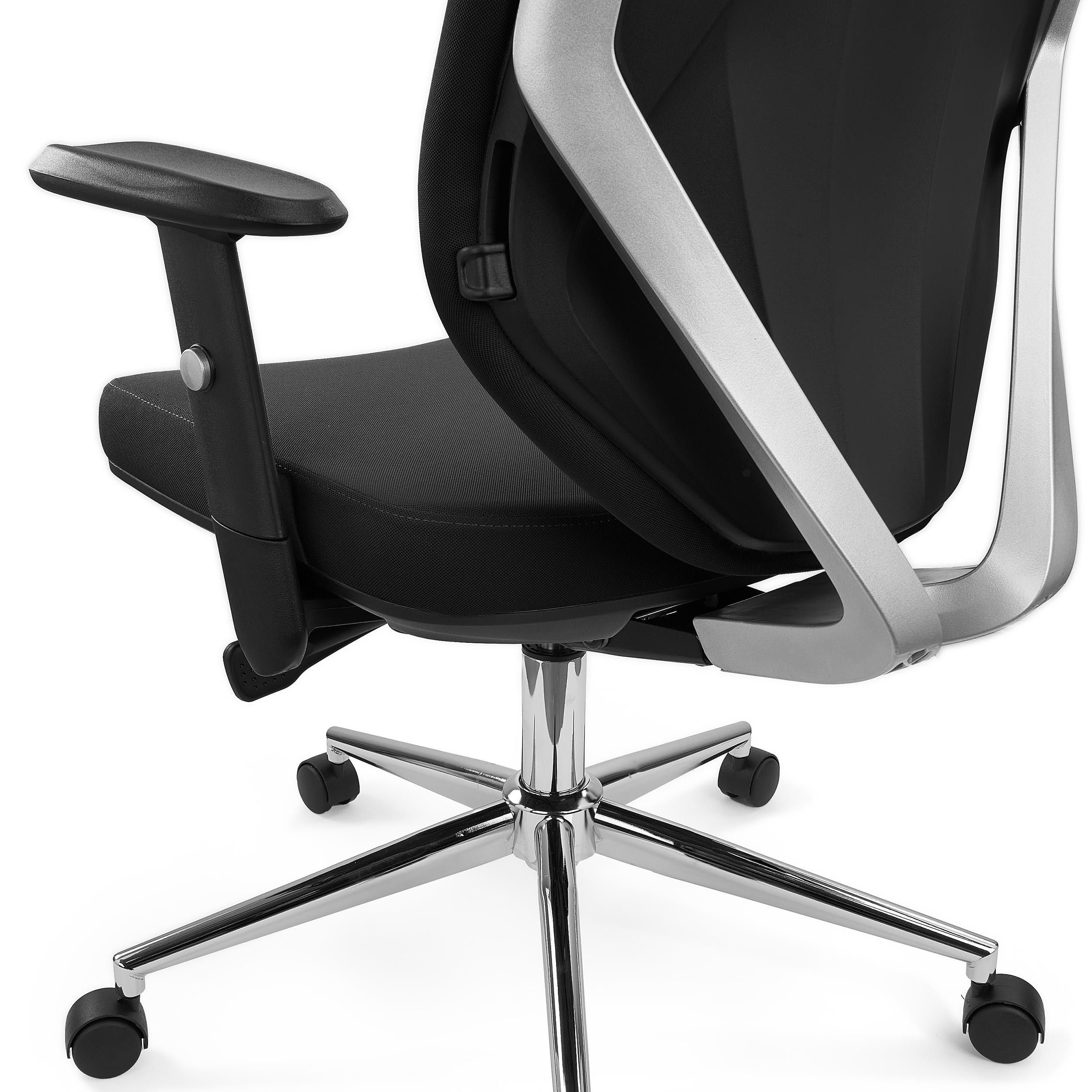 Silla de Oficina TRAFIC, Respaldo con Soporte Lumbar, Gran Acolchado, Robusta, En Tela Negra