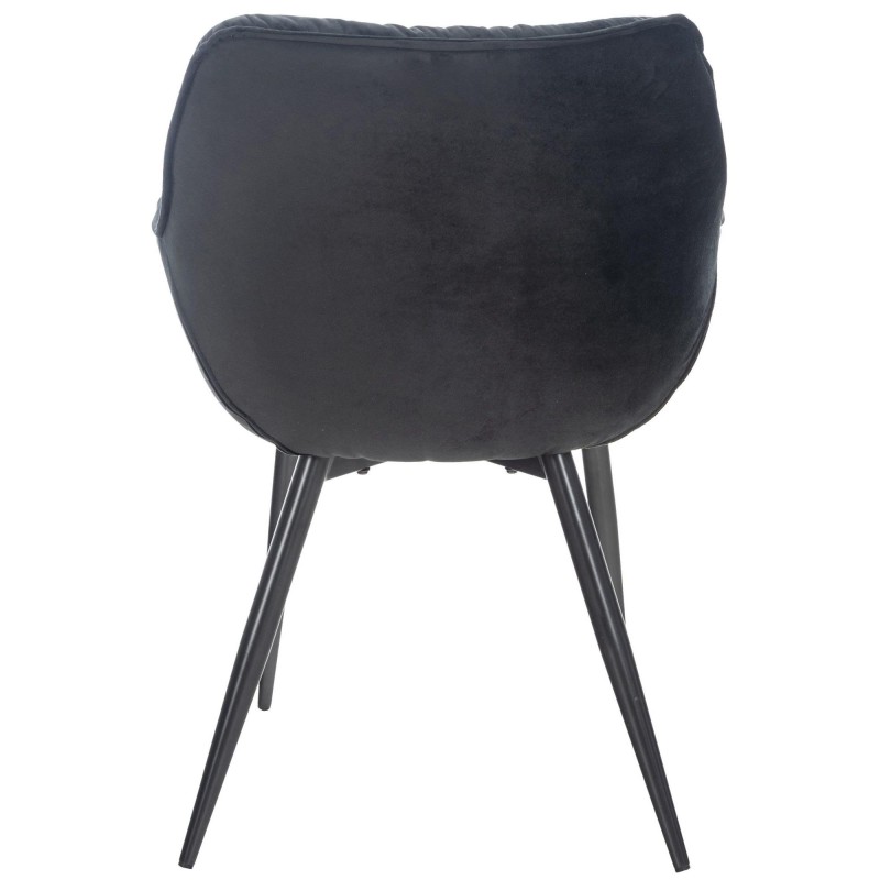 Silla de Confidente TEXAS, Patas Metálicas Negras, en Terciopelo color Negro