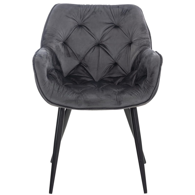 Silla de Confidente TEXAS, Patas Metálicas Negras, en Terciopelo color Negro