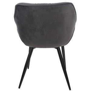 Silla de Confidente TEXAS, Patas Metálicas Negras, en Terciopelo color Negro