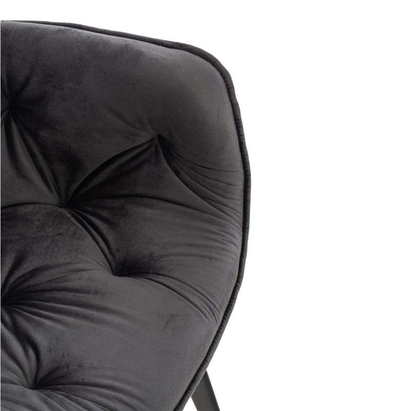 Silla de Confidente TEXAS, Patas Metálicas Negras, en Terciopelo color Negro