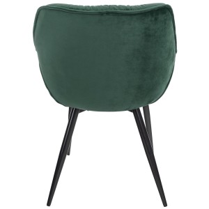 Silla de Confidente TEXAS, Patas Metálicas Negras, en Terciopelo color Negro