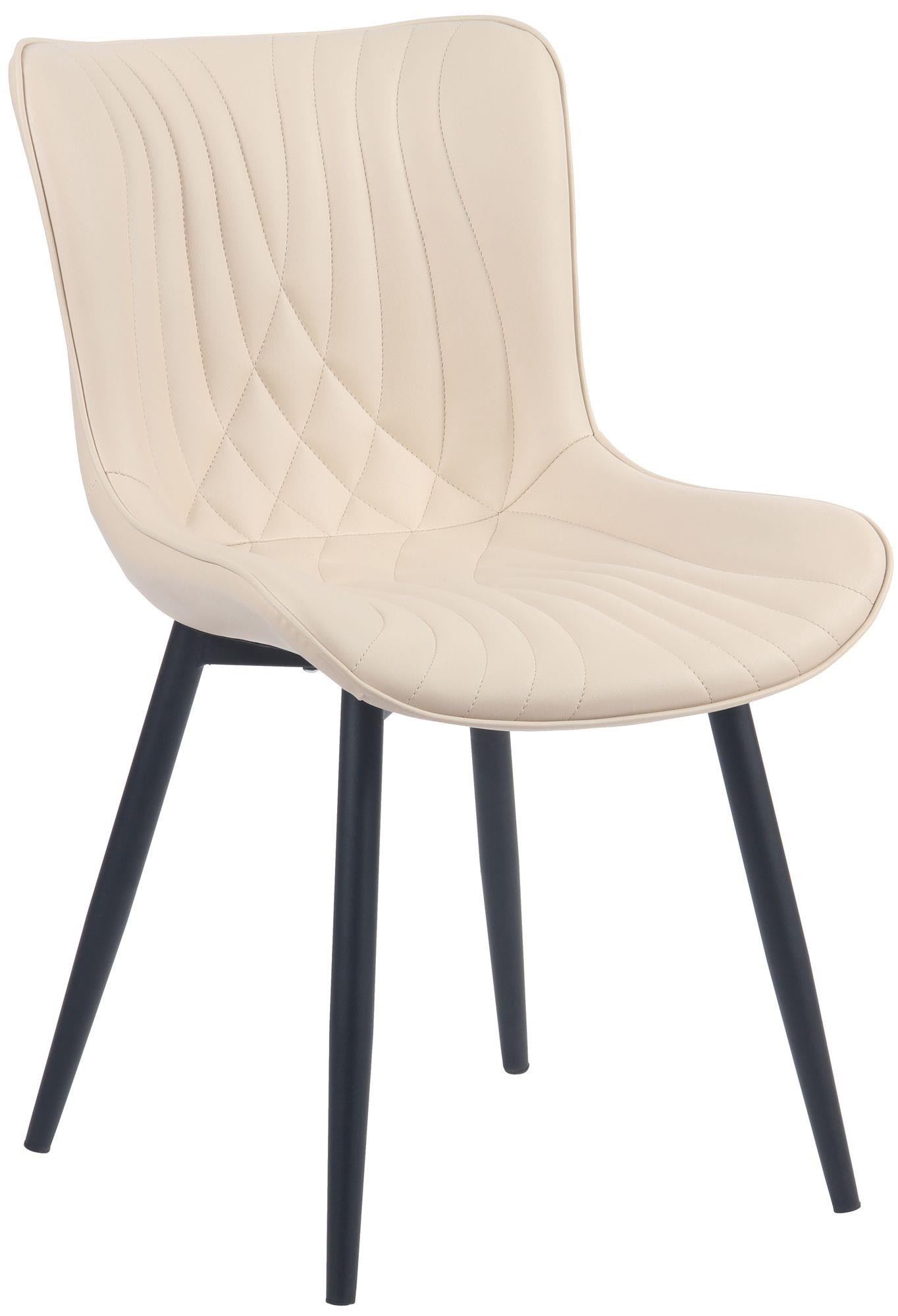 Silla de Confidente KIMET, Grueso Acolchado, Patas Metálicas, en Piel color Negro