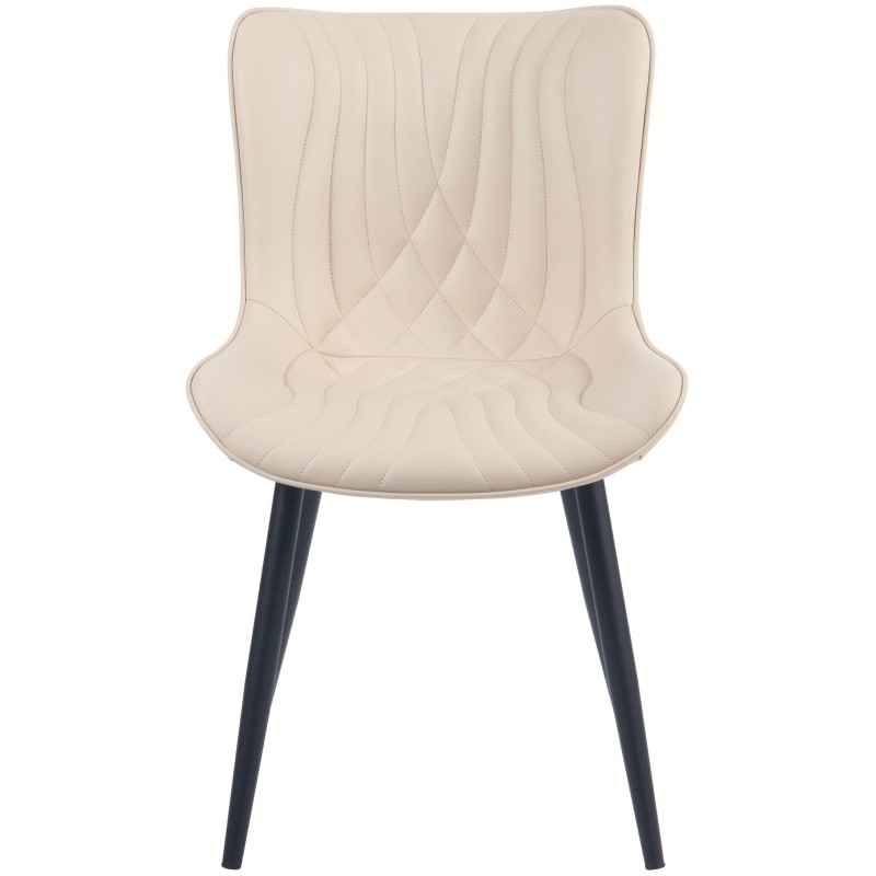 Silla de Confidente KIMET, Patas Metálicas, en Piel color Negro