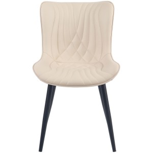 Silla de Confidente KIMET, Patas Metálicas, en Piel color Negro