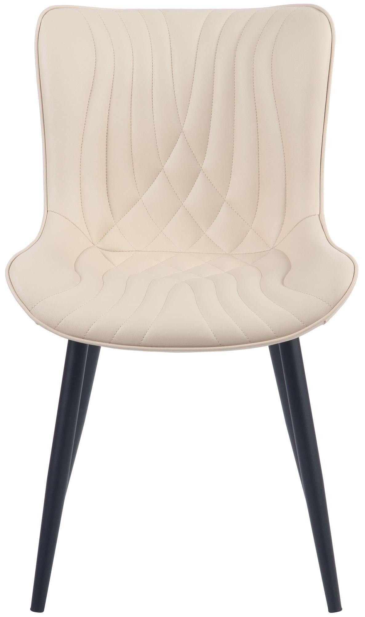 Silla de Confidente KIMET, Grueso Acolchado, Patas Metálicas, en Piel color Negro