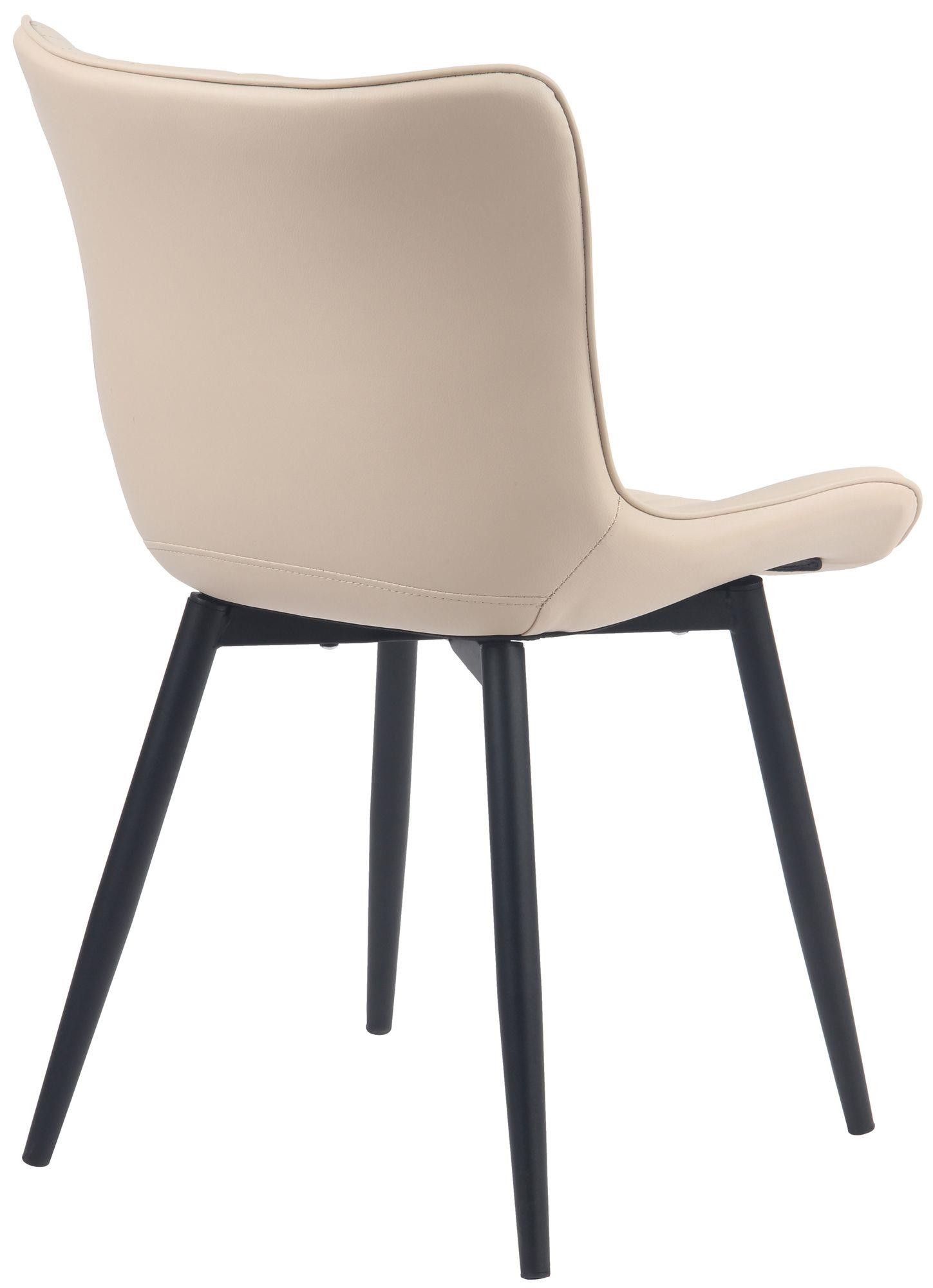Silla de Confidente KIMET, Grueso Acolchado, Patas Metálicas, en Piel color Negro