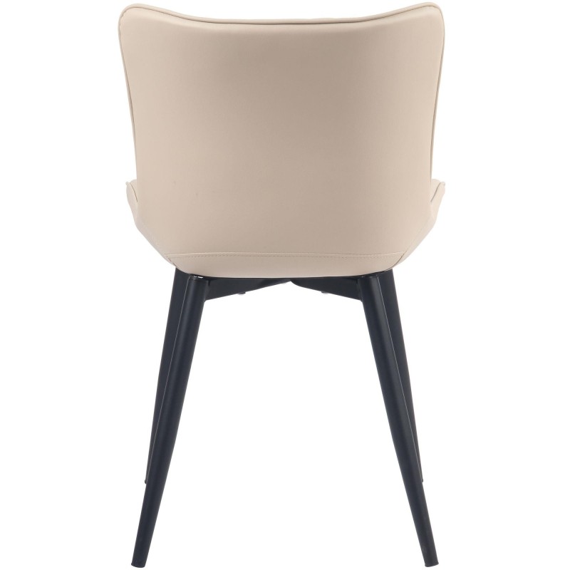 Silla de Confidente KIMET, Patas Metálicas, en Piel color Negro